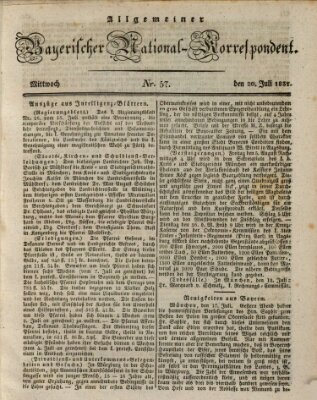 Allgemeiner bayerischer National-Korrespondent Mittwoch 20. Juli 1831