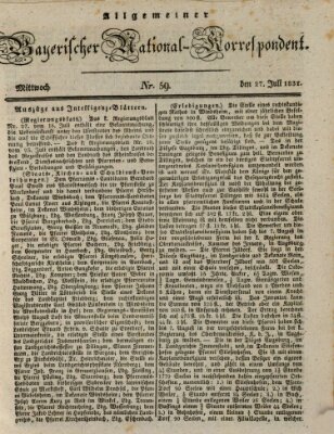 Allgemeiner bayerischer National-Korrespondent Mittwoch 27. Juli 1831