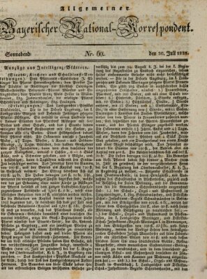 Allgemeiner bayerischer National-Korrespondent Samstag 30. Juli 1831