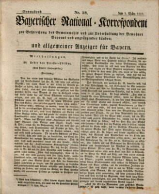 Bayerischer National-Korrespondent zur Besprechung des Gemeinwohls der Bewohner Bayerns und angränzender Länder (Allgemeiner bayerischer National-Korrespondent) Samstag 3. März 1832