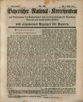 Bayerischer National-Korrespondent zur Besprechung des Gemeinwohls der Bewohner Bayerns und angränzender Länder (Allgemeiner bayerischer National-Korrespondent) Mittwoch 2. Mai 1832