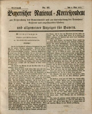 Bayerischer National-Korrespondent zur Besprechung des Gemeinwohls der Bewohner Bayerns und angränzender Länder (Allgemeiner bayerischer National-Korrespondent) Mittwoch 9. Mai 1832