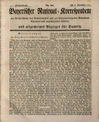 Bayerischer National-Korrespondent zur Besprechung des Gemeinwohls der Bewohner Bayerns und angränzender Länder (Allgemeiner bayerischer National-Korrespondent) Samstag 8. Dezember 1832