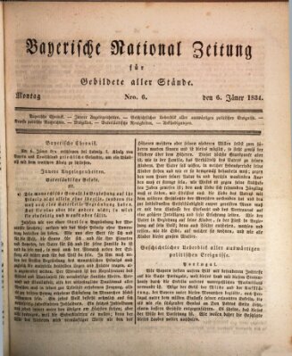 Bayerische National-Zeitung Montag 6. Januar 1834