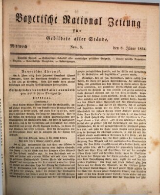 Bayerische National-Zeitung Mittwoch 8. Januar 1834