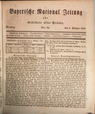 Bayerische National-Zeitung Montag 3. Februar 1834