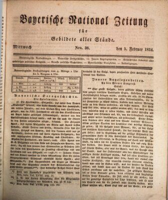 Bayerische National-Zeitung Mittwoch 5. Februar 1834