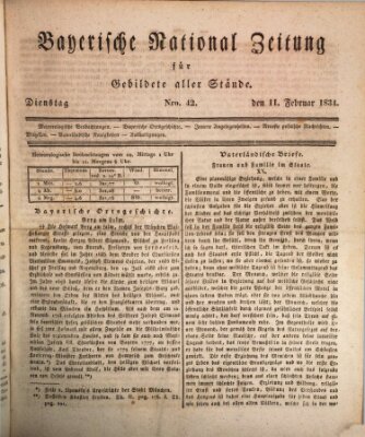 Bayerische National-Zeitung Dienstag 11. Februar 1834