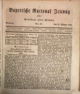 Bayerische National-Zeitung Montag 17. Februar 1834