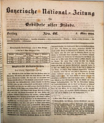 Bayerische National-Zeitung Freitag 7. März 1834