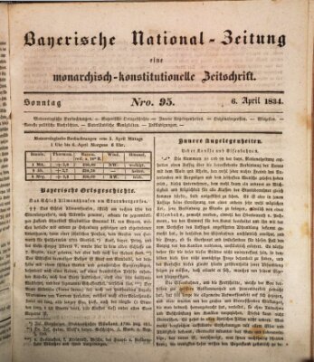 Bayerische National-Zeitung Sonntag 6. April 1834