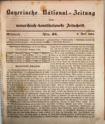 Bayerische National-Zeitung Mittwoch 9. April 1834