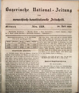 Bayerische National-Zeitung Mittwoch 30. April 1834