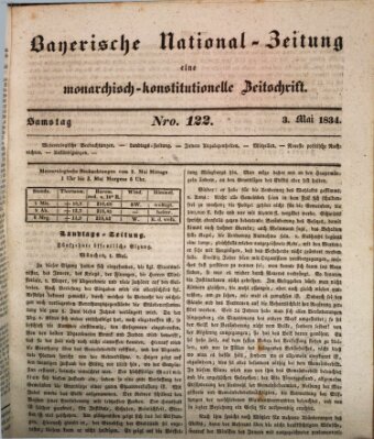 Bayerische National-Zeitung Samstag 3. Mai 1834