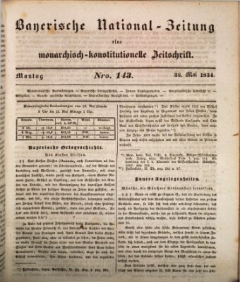 Bayerische National-Zeitung Montag 26. Mai 1834