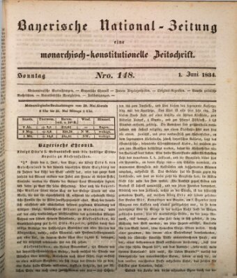 Bayerische National-Zeitung Sonntag 1. Juni 1834