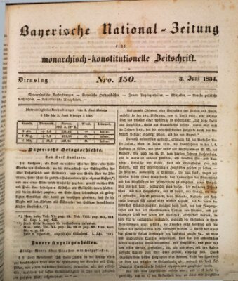 Bayerische National-Zeitung Dienstag 3. Juni 1834