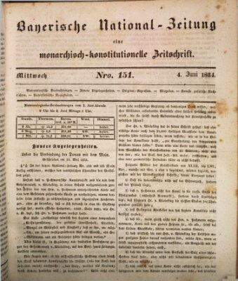 Bayerische National-Zeitung Mittwoch 4. Juni 1834