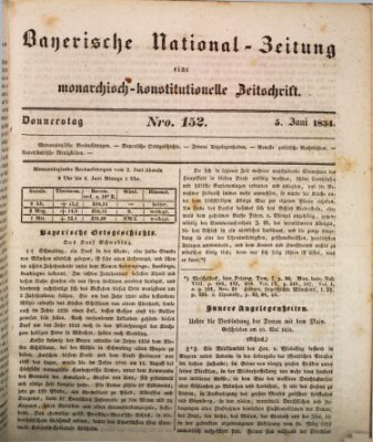 Bayerische National-Zeitung Donnerstag 5. Juni 1834