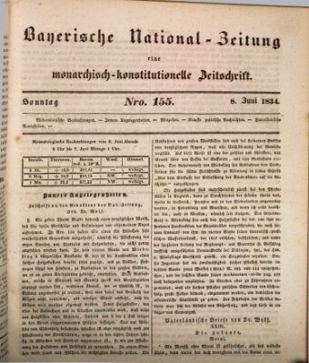 Bayerische National-Zeitung Sonntag 8. Juni 1834