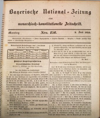 Bayerische National-Zeitung Montag 9. Juni 1834