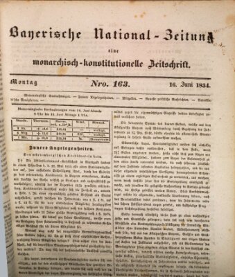 Bayerische National-Zeitung Montag 16. Juni 1834