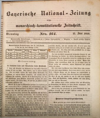 Bayerische National-Zeitung Dienstag 17. Juni 1834