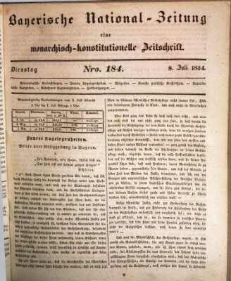 Bayerische National-Zeitung Dienstag 8. Juli 1834