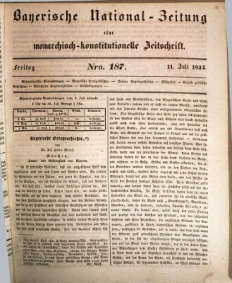 Bayerische National-Zeitung Freitag 11. Juli 1834