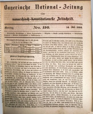 Bayerische National-Zeitung Montag 14. Juli 1834