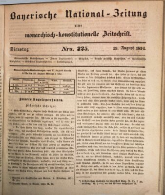 Bayerische National-Zeitung Dienstag 19. August 1834