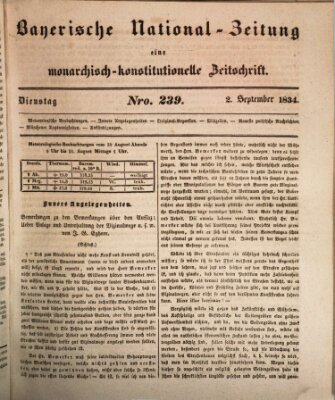 Bayerische National-Zeitung Dienstag 2. September 1834