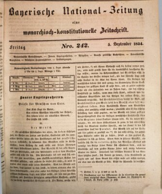 Bayerische National-Zeitung Freitag 5. September 1834
