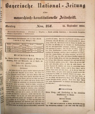 Bayerische National-Zeitung Montag 15. September 1834