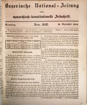 Bayerische National-Zeitung Dienstag 16. September 1834