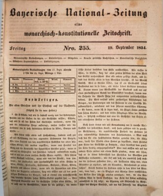 Bayerische National-Zeitung Freitag 19. September 1834