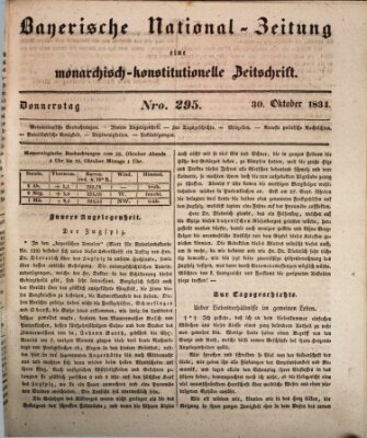 Bayerische National-Zeitung Donnerstag 30. Oktober 1834