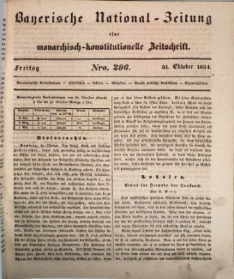 Bayerische National-Zeitung Freitag 31. Oktober 1834