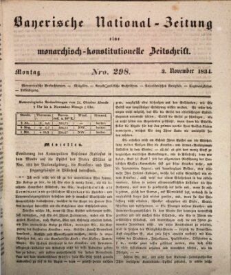 Bayerische National-Zeitung Montag 3. November 1834