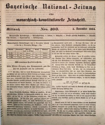 Bayerische National-Zeitung Mittwoch 5. November 1834