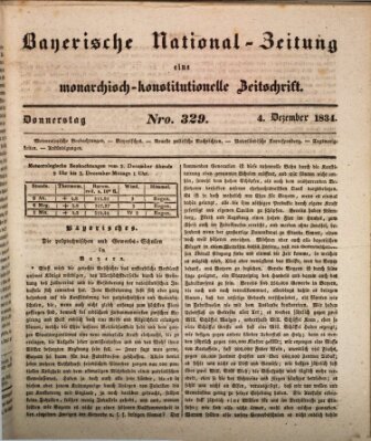 Bayerische National-Zeitung Donnerstag 4. Dezember 1834