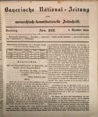 Bayerische National-Zeitung Sonntag 7. Dezember 1834