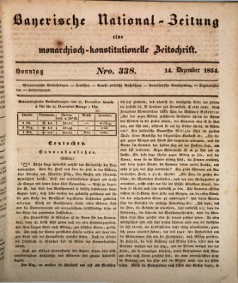 Bayerische National-Zeitung Sonntag 14. Dezember 1834