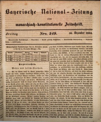 Bayerische National-Zeitung Freitag 26. Dezember 1834