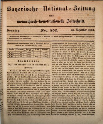 Bayerische National-Zeitung Sonntag 28. Dezember 1834