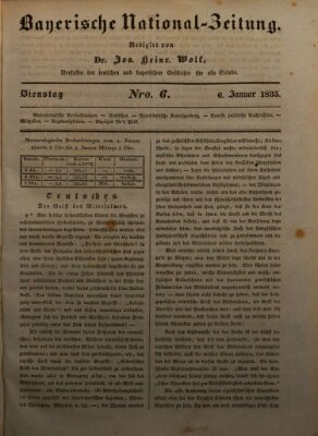 Bayerische National-Zeitung Dienstag 6. Januar 1835