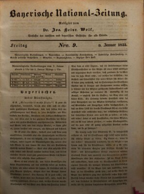 Bayerische National-Zeitung Freitag 9. Januar 1835