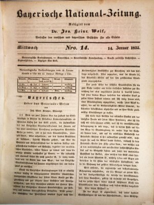 Bayerische National-Zeitung Mittwoch 14. Januar 1835