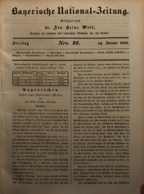 Bayerische National-Zeitung Freitag 16. Januar 1835