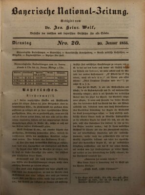 Bayerische National-Zeitung Dienstag 20. Januar 1835